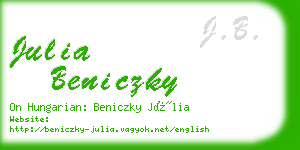 julia beniczky business card